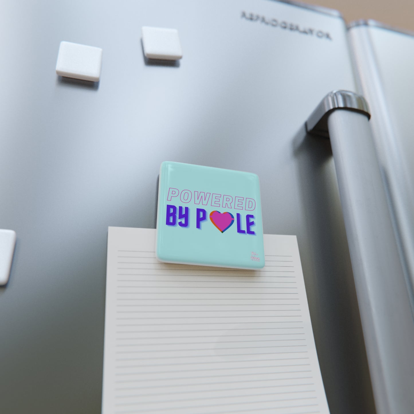 "Powered by Pole" Magnet BLUE